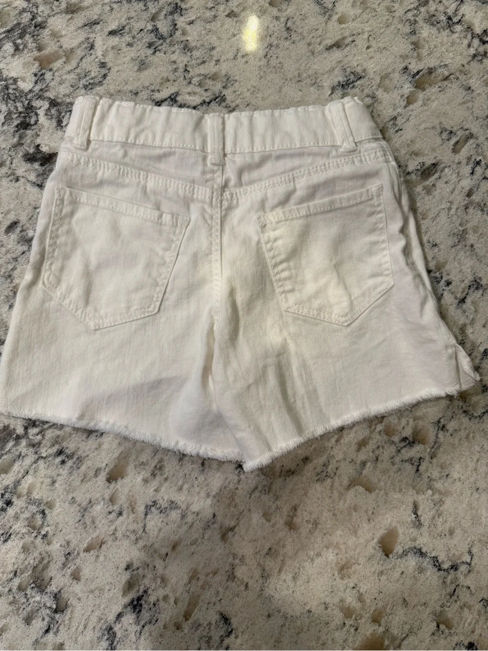 OshKosh B'gosh White Distressed Frayed-Hem Denim Shorts